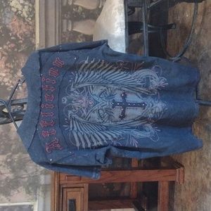 Vintage Affliction Limited Edition Studded polo shirt.